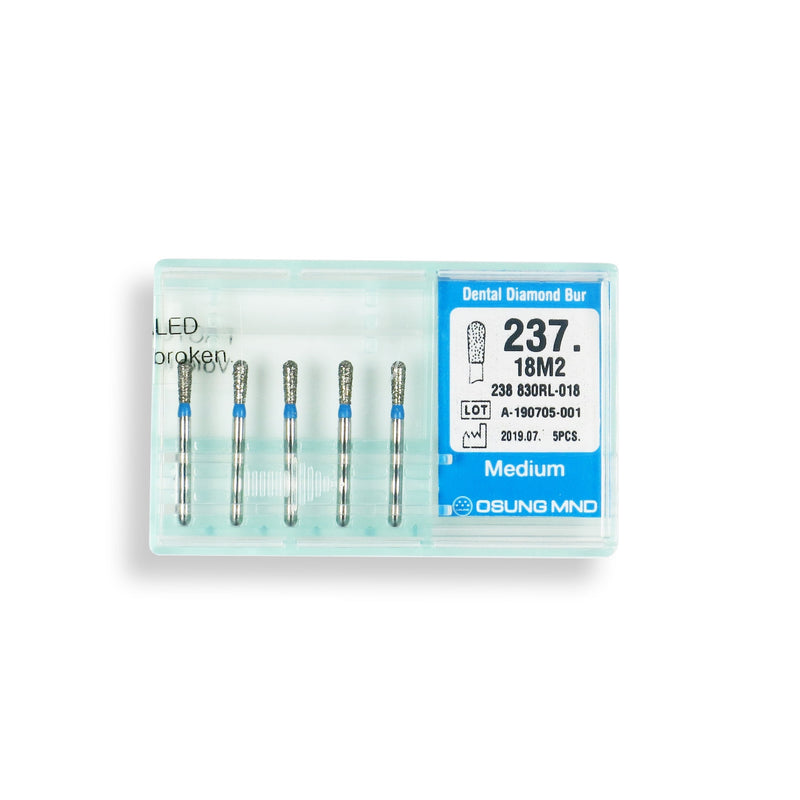 Pear 1.8 mm Dia. Medium Grit Diamond Bur 5 per pack. 237.18M2