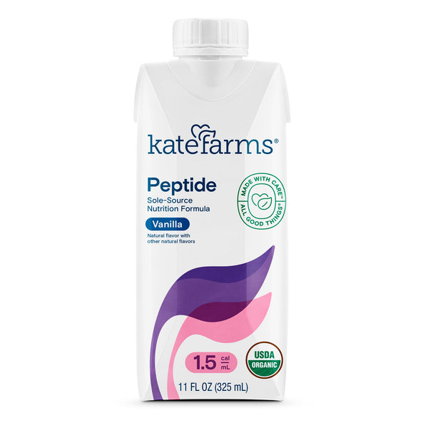 KATE FARMS® PEPTIDE 1.5 VANILLA SOLE-SOURCE NUTRITION FORMULA, 11-OUNCE CARTON, SOLD AS 12/CASE KATE 851823006386