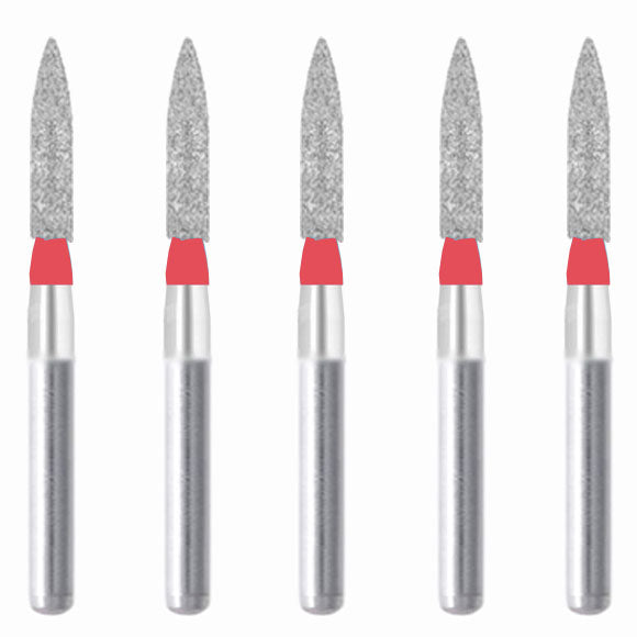 Cylindrical, Ogival End 1.3 mm Dia. Fine Grit Diamond Bur 5 per pack. 245.13F1