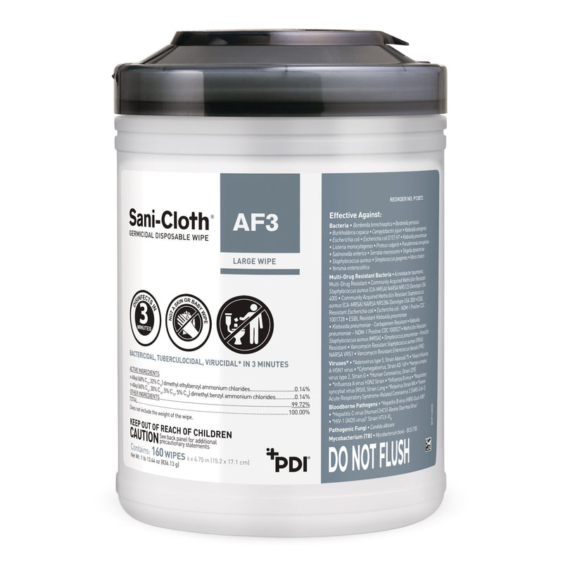 SANI-CLOTH® AF3 GERMICIDAL LARGE DISINFECTANT WIPES, CANISTER, 160 CT., SOLD AS 1/CAN PROFESSIONAL P13872