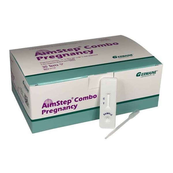 AIMSTEP® COMBO HCG PREGNANCY FERTILITY REPRODUCTIVE HEALTH TEST KIT, SOLD AS 30/BOX GERMAINE 97730