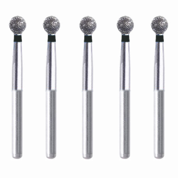 Spherical 2.5 mm Dia. Extra Coarse Grit Diamond Bur 5 per pack. 001.25EC1