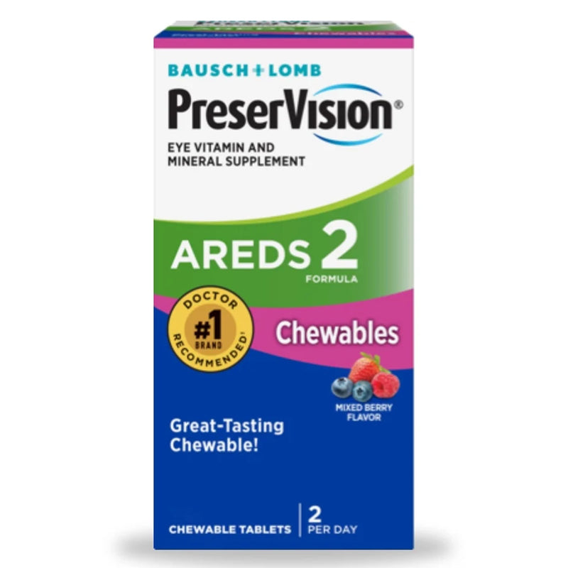 BAUSCH + LOMB PRESERVISION AREDS 2 CHEWABLES, MIXED BERRY FLAVOR, SOLD AS 1/BOTTLE BAUSCH 32420869763