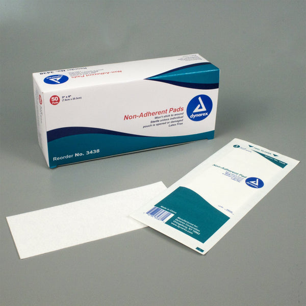 DYNAREX® NON-ADHERENT DRESSING, 3 X 8 INCH, SOLD AS 1/BOX DYNAREX 3438