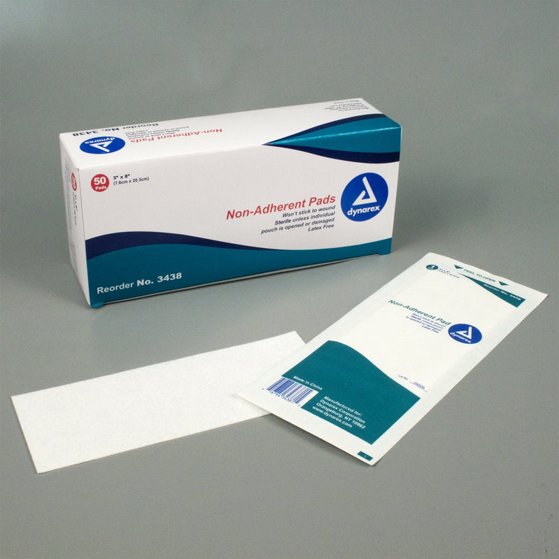 DYNAREX® NON-ADHERENT DRESSING, 3 X 8 INCH, SOLD AS 1/BOX DYNAREX 3438