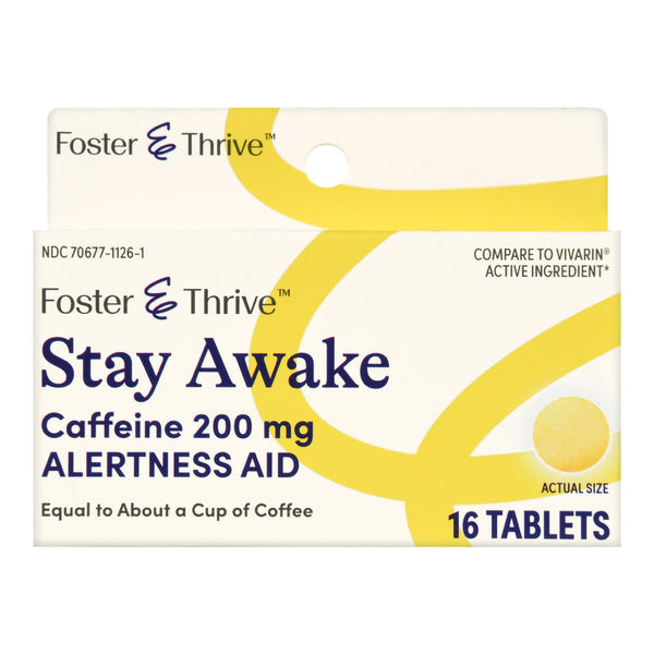 FOSTER & THRIVE™ STAY AWAKE CAFFEINE 200 MG TABLETS, SOLD AS 1/BOX MCKESSON 70677112601