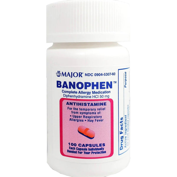 MAJOR® BANOPHEN™ DIPHENHYDRAMINE ALLERGY RELIEF, SOLD AS 1/BOTTLE MAJOR 00904530760