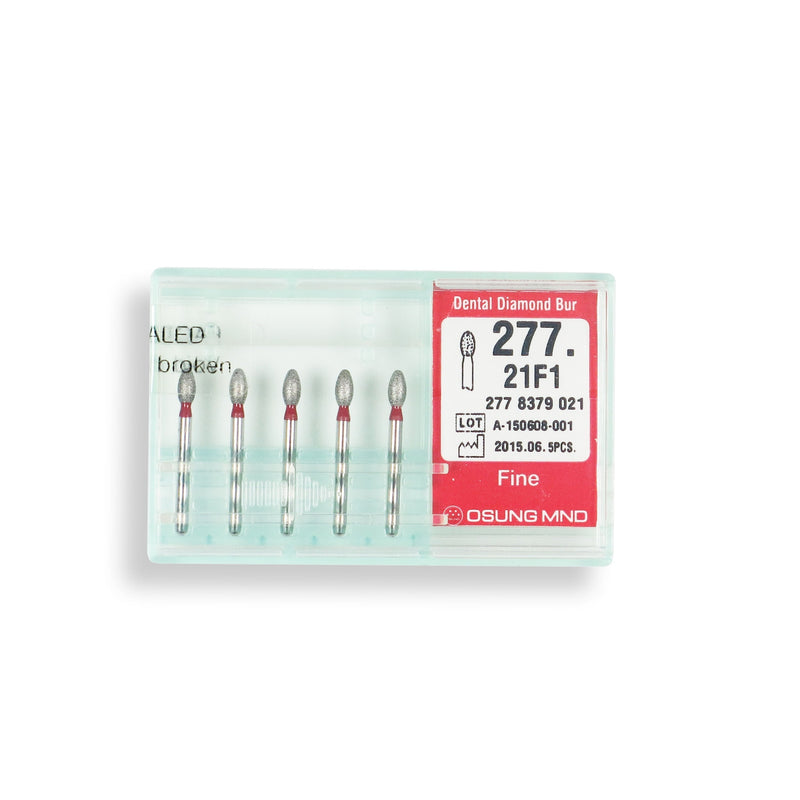 Egg 2.1 mm Dia. Fine Grit Diamond Bur 5 per pack. 277.21F1
