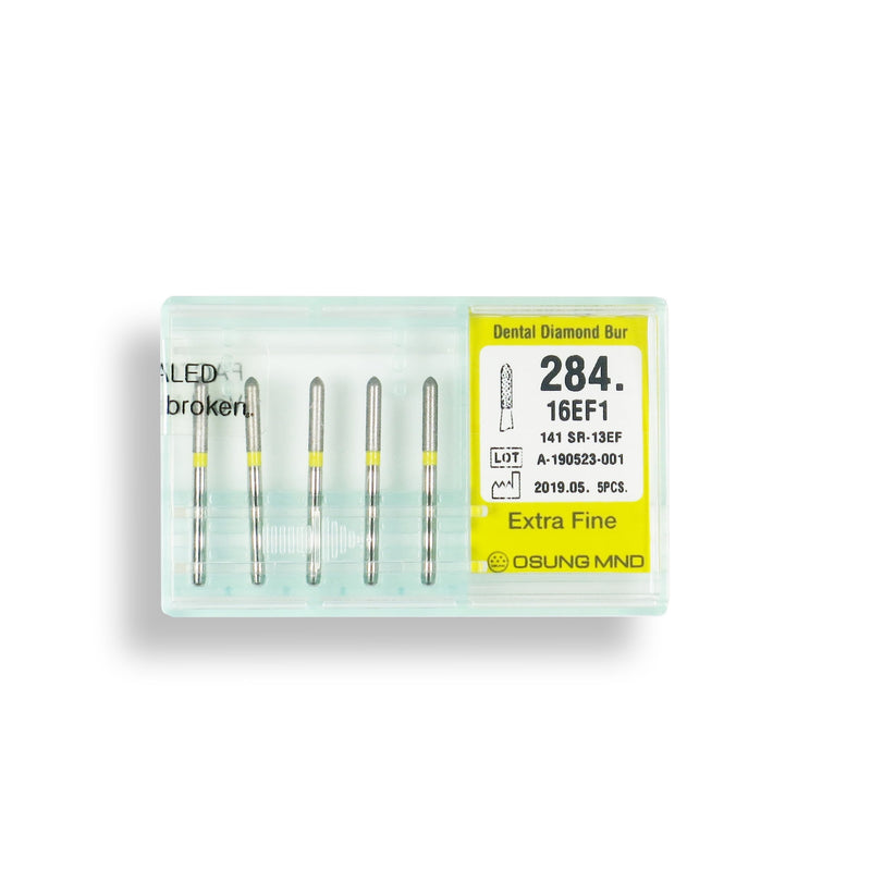 Torpedo, Cylindrical 1.6 mm Dia. Extra Fine Grit Diamond Bur 5 per pack. 284.16EF1