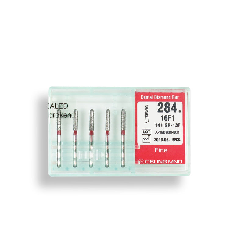 Torpedo, Cylindrical 1.6 mm Dia. Fine Grit Diamond Bur 5 per pack. 284.16F1