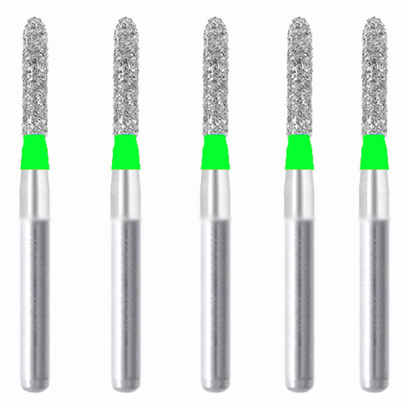 Torpedo, Cylindrical 1.4 mm Dia. Coarse Grit Diamond Bur 5 per pack. 284.14C2
