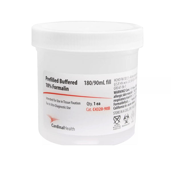 SP® PREFILLED FORMALIN CONTAINER, 90 ML FILL IN 180 ML, SOLD AS 50/CASE CARDINAL C4320-90B