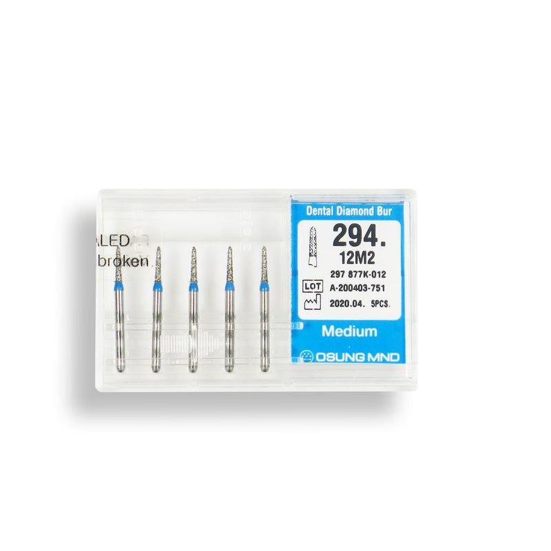 Torpedo, Conical 1.2 mm Dia. Medium Grit Diamond Bur 5 per pack. 294.12M2