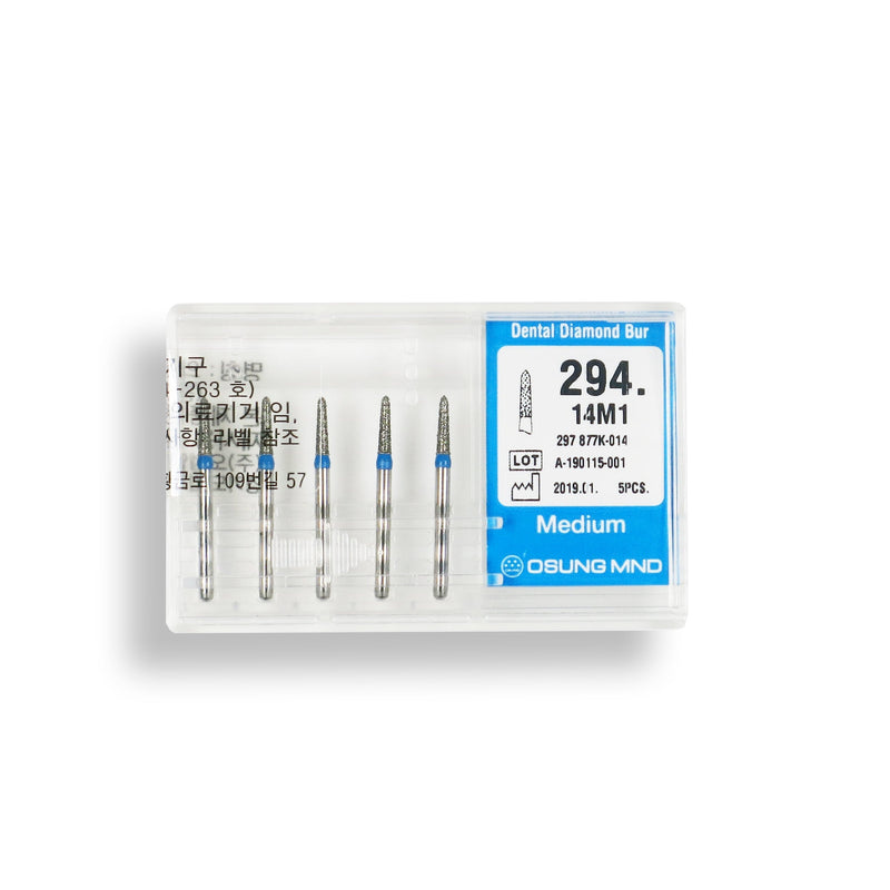 Torpedo, Conical 1.4 mm Dia. Medium Grit Diamond Bur 5 per pack. 294.14M1