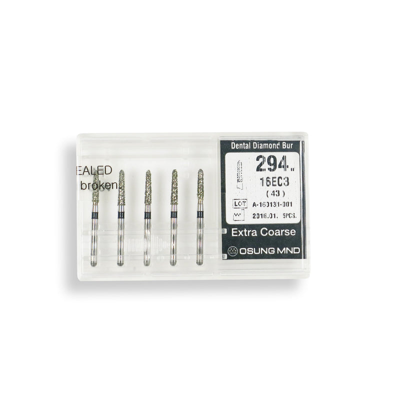 Torpedo, Conical 1.6 mm Dia. Extra Coarse Grit Diamond Bur 5 per pack. 294.16EC3