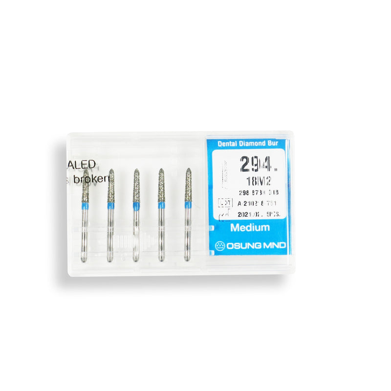 Torpedo, Conical 1.8 mm Dia. Medium Grit Diamond Bur 5 per pack. 294.18M2