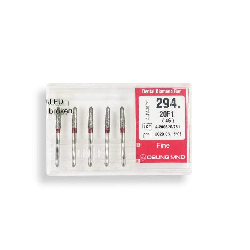 Torpedo, Conical 2 mm Dia. Fine Grit Diamond Bur 5 per pack. 294.20F1
