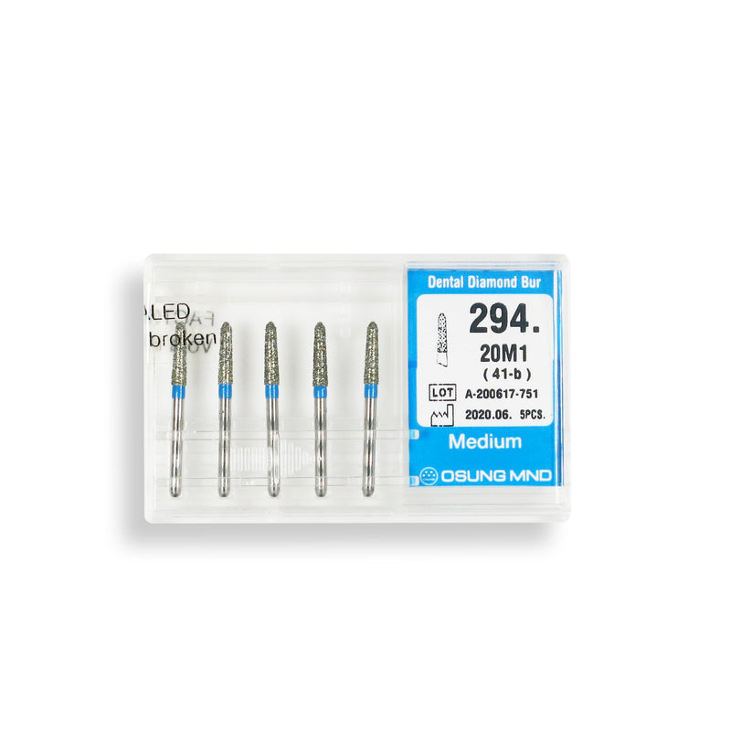 Torpedo, Conical 2 mm Dia. Medium Grit Diamond Bur 5 per pack. 294.20M1