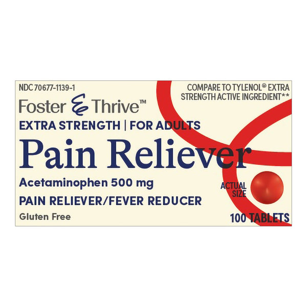 FOSTER & THRIVE™ PAIN RELIEVER ACETAMINOPHEN 500 MG TABLETS EXTRA STRENGTH, SOLD AS 1/BOTTLE MCKESSON 70677113901