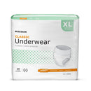MCKESSON CLASSIC LIGHT ABSORBENCY INCONTINENCE UNDERWEAR, EXTRA LARGE, SOLD AS 4/CASE MCKESSON UWEXL