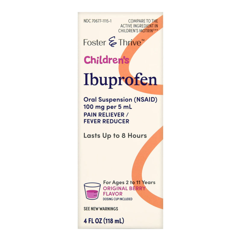 FOSTER & THRIVE™ CHILDREN'S IBUPROFEN ORAL SUSPENSION ORIGINAL BERRY, 4 OUNCES, SOLD AS 1/BOTTLE MCKESSON 70677111501