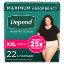 DEPEND® FRESH PROTECTION™ WOMEN'S MAXIMUM ABSORBENCY UNDERWEAR, 2X-LARGE, SOLD AS 22/PACK KIMBERLY 53306