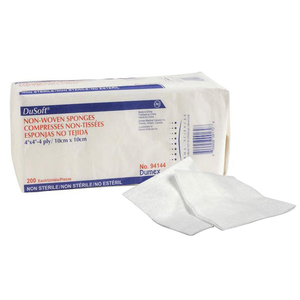 DUSOFT® NONWOVEN SPONGE, 4 X 4 INCH, 4-PLY, SOLD AS 2000/CASE GENTELL 94144