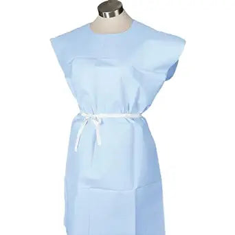 TIDI TISSUE POLY TISSUE PATIENT GOWN EXAM GOWN WHT 30X42 TPT F/BOPENING 50/CS