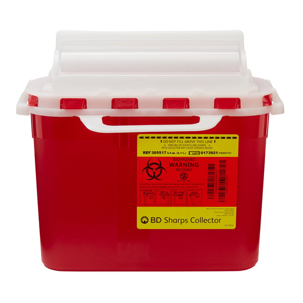 BD™ SHARPS CONTAINER, 5.4 QUART, 12 X 12 X 4-4/5 INCH, SOLD AS 20/CASE BD 305517