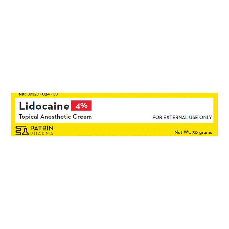 PATRIN PHARMA 4% LIDOCAINE TOPICAL ANESTHETIC CREAM, SOLD AS 1/EACH PATRIN 39328002430