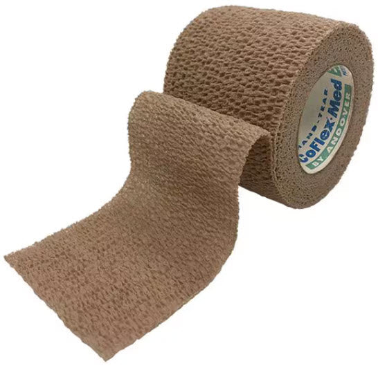 Andover Coflex Non-Woven Cohesive Bandages Wrap Selfadherent 4X6.5Ydtan 18Rl/Cs -3400L-018
