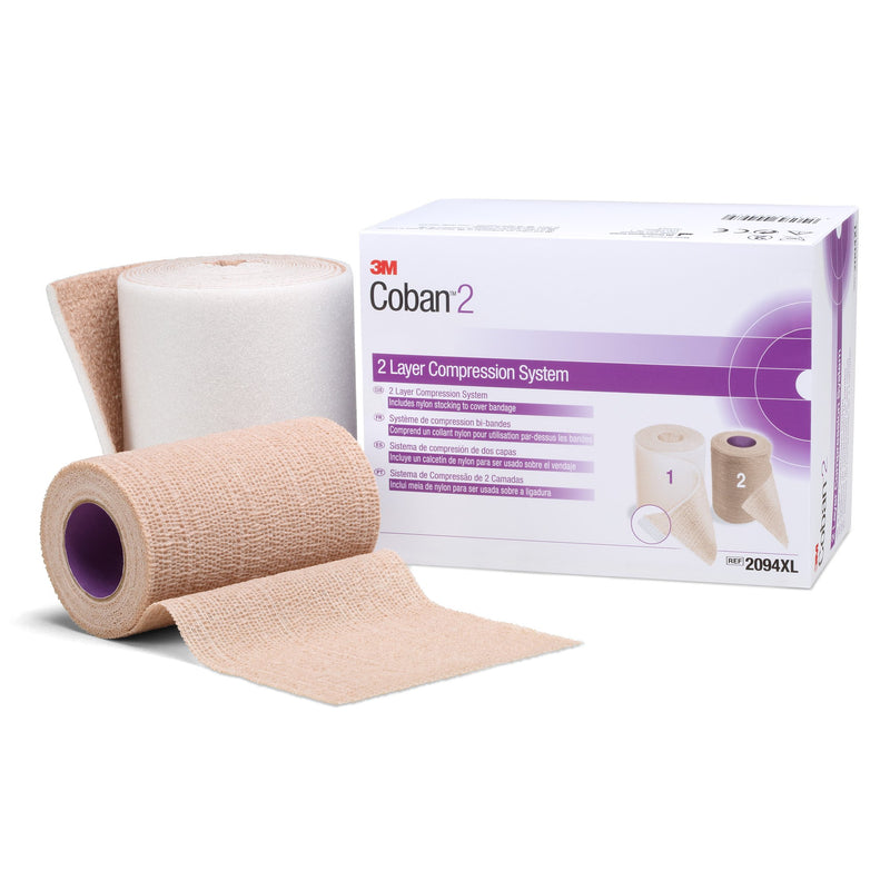 3M™ COBAN™ 2 SELF-ADHERENT / PULL ON CLOSURE 2-LAYER COMPRESSION BANDAGE SYSTEM, SOLD AS 1/BOX SOLVENTUM 2094XL