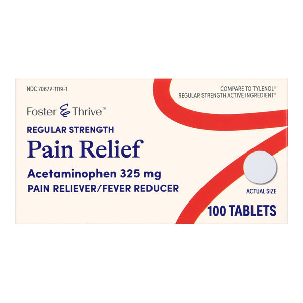 FOSTER & THRIVE™ REGULAR STRENGTH PAIN RELIEF ACETAMINOPHEN 325 MG TABLETS, SOLD AS 1/BOTTLE MCKESSON 70677111901