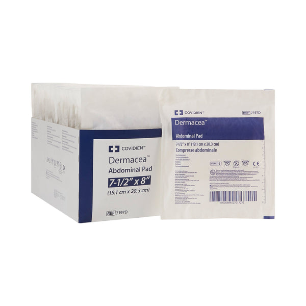 DERMACEA™ STERILE ABDOMINAL PAD, 7-1/2 X 8 INCH, SOLD AS 18/TRAY CARDINAL 7197D
