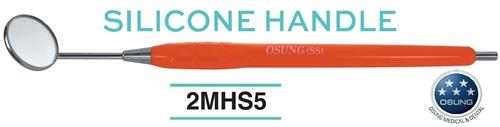 Mouth Mirror, Autoclavable Handle, Simple Stem, Red, D-Mhs-05 - Osung USA