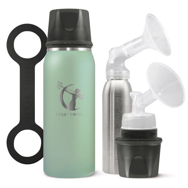 CERES CHILL OG STAINLESS STEEL BREAST MILK CHILLER CONTAINER, LIGHT GREEN, SOLD AS 1/EACH CERES CC-1-BC-L-ZN