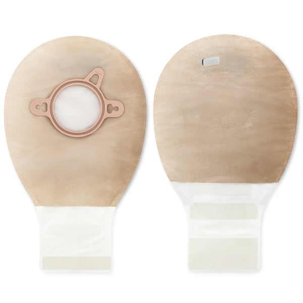 NEW IMAGE™ TWO-PIECE BEIGE OSTOMY POUCH, PRE-CUT TO FIT 44 MM, GREEN MATCH, SOLD AS 20/BOX HOLLISTER 18282