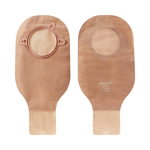 NEW IMAGE™ 18124 BEIGE COLOSTOMY POUCH, PRE-CUT TO FIT 70 MM STOMAS, BLUE MATCH, SOLD AS 10/BOX HOLLISTER 18124