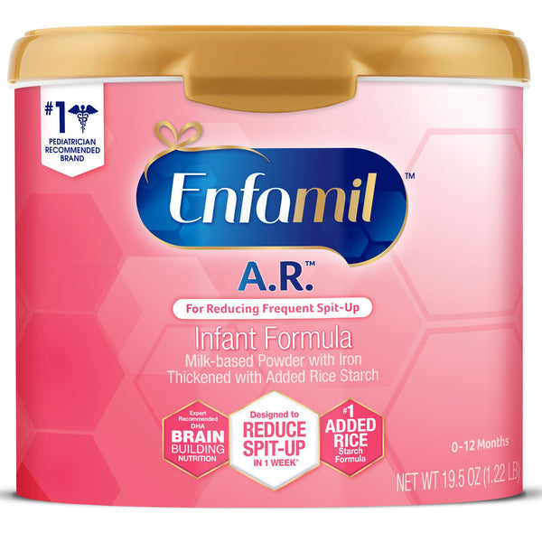ENFAMIL® A.R.™ INFANT FORMULA, 19.5-OUNCE CANISTER, SOLD AS 4/CASE MEAD 498204