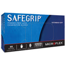 SAFEGRIP® LATEX EXTENDED CUFF LENGTH EXAM GLOVE, MEDIUM, BLUE, SOLD AS 500/CASE MICROFLEX SG-375-M