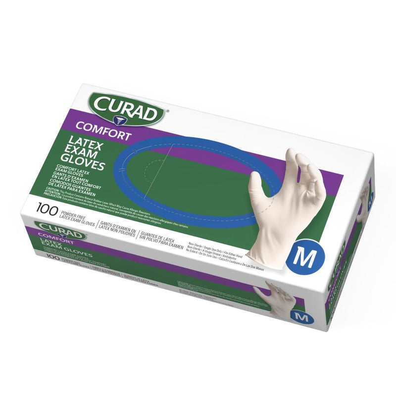 CURAD® LATEX EXAM GLOVE, MEDIUM, BEIGE, SOLD AS 100/BOX MEDLINE CUR8105