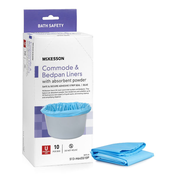 MCKESSON COMMODE AND BEDPAN LINER WITH ABSORBENT POWDER, SOLD AS 10/PACK MCKESSON 513-H645S10P
