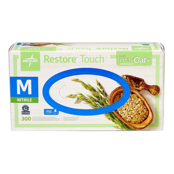 RESTORE® TOUCH NITRILE EXAM GLOVE, GREEN, MEDIUM, SOLD AS 300/BOX MEDLINE OAT3002