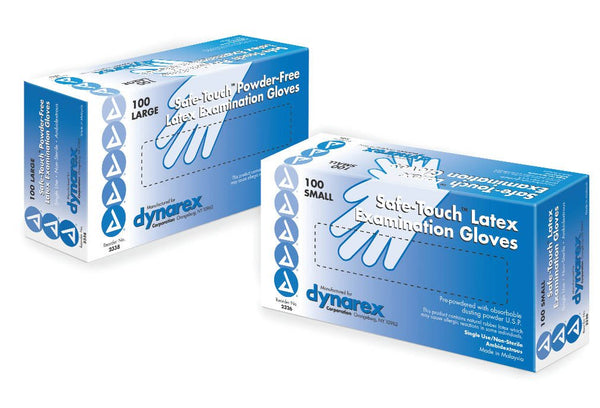 SAFE-TOUCH™ LATEX EXAM GLOVE, SMALL, IVORY, SOLD AS 10/CASE DYNAREX 2336