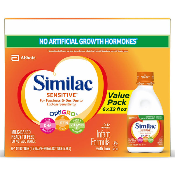 SIMILAC® SENSITIVE® READY TO USE INFANT FORMULA, 1-QUART BOTTLE, SOLD AS 6/CASE ABBOTT 57533