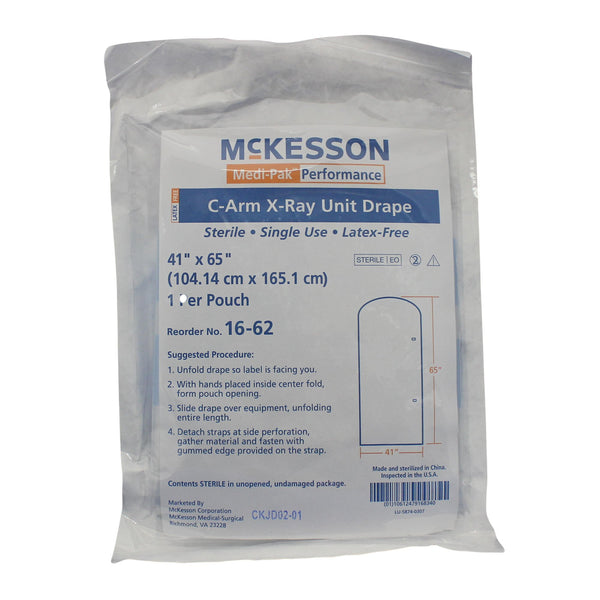 MCKESSON C-ARM X-RAY UNIT DRAPE, 41 X 65 INCH, SOLD AS 10/BOX MCKESSON 16-62
