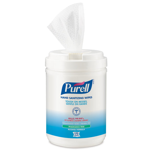GOJO PURELL HAND SANITIZING WIPES, ETHYL ALCOHOL WIPE CANISTER, SOLD AS 1/CAN GOJO 9031-06