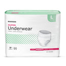 MCKESSON SUPER MODERATE ABSORBENCY INCONTINENCE UNDERWEAR, LARGE, SOLD AS 18/BAG MCKESSON UW33845