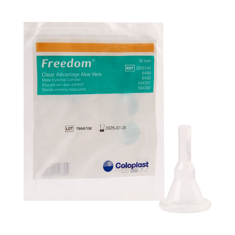 FREEDOM® CLEAR ADVANTAGE MALE EXTERNAL CATHETER, SELF-ADHESIVE, MEDIUM, 35MM, SOLD AS 100/CASE COLOPLAST 6400