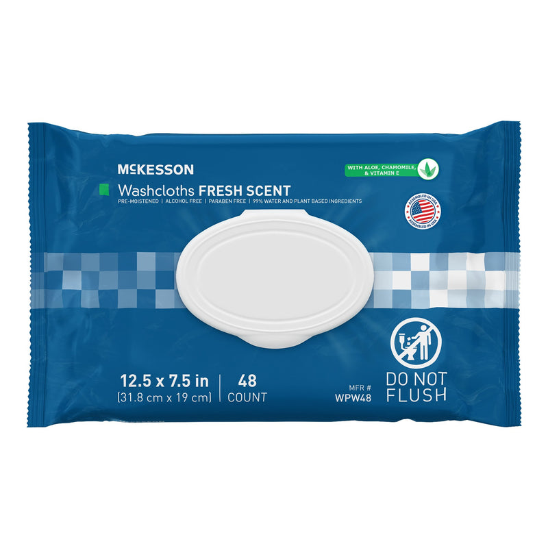 MCKESSON® FRESH SCENT WASHCLOTHS, 48 CT., SOLD AS 576/CASE MCKESSON WPW48